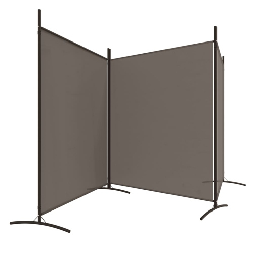vidaXL 3-Panel Room Divider Anthracite 525x180 cm Fabric
