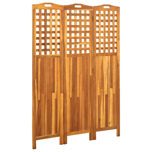 VIDAXL  3-Panel Room Divider 121X2X170 Cm Solid Acacia Wood