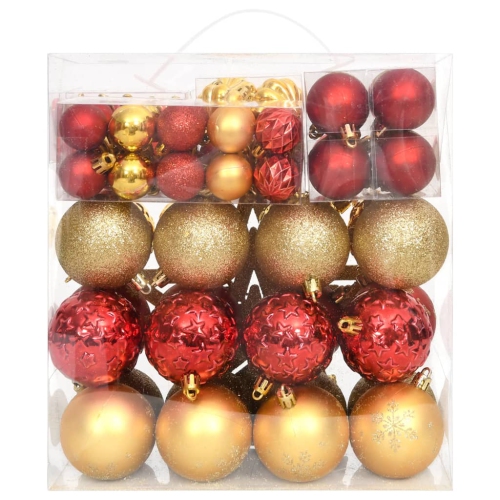 Ensemble de boules de Noël 70 pièces or et rouge vidaXL