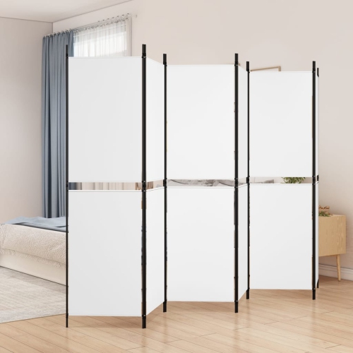 VIDAXL  6-Panel Room Divider White 300X180 Cm Fabric