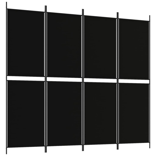 VIDAXL  4-Panel Room Divider 200X180 Cm Fabric In Black