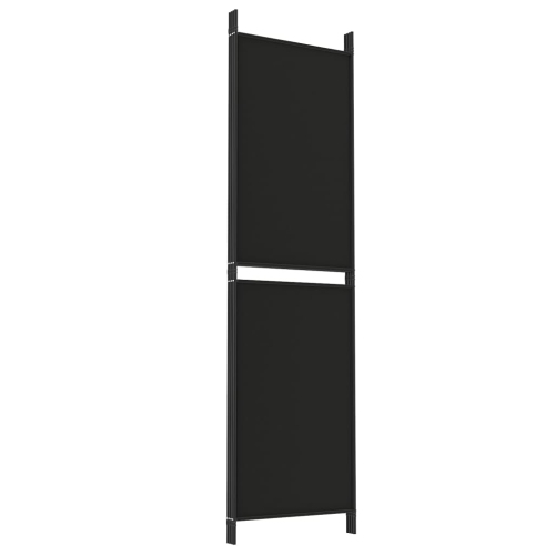 vidaXL 4-Panel Room Divider Black 200x180 cm Fabric