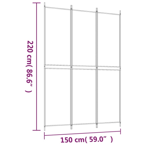vidaXL 3-Panel Room Divider Anthracite 150x220 cm Fabric