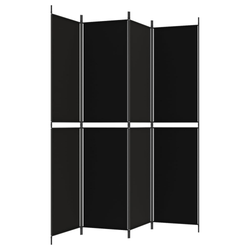 vidaXL 4-Panel Room Divider Black 200x220 cm Fabric