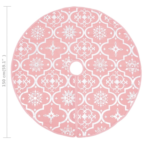 vidaXL Luxury Christmas Tree Skirt with Sock Pink 150 cm Fabric