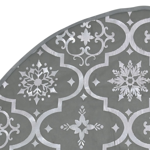 vidaXL Luxury Christmas Tree Skirt with Sock Grey 150 cm Fabric