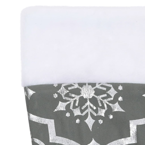 vidaXL Luxury Christmas Tree Skirt with Sock Grey 150 cm Fabric