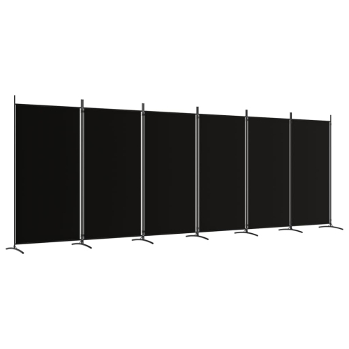 VIDAXL  6-Panel Room Divider 520X180 Cm Fabric In Black