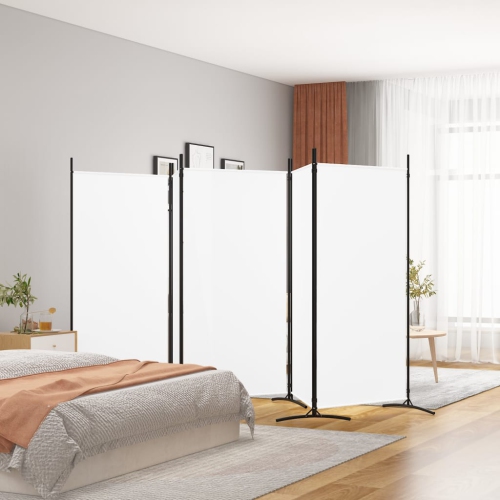 VIDAXL  5-Panel Room Divider White 433X180 Cm Fabric