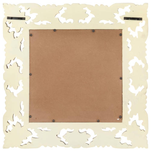 vidaXL Hand Carved Mirror White 50x50 cm Solid Mango Wood