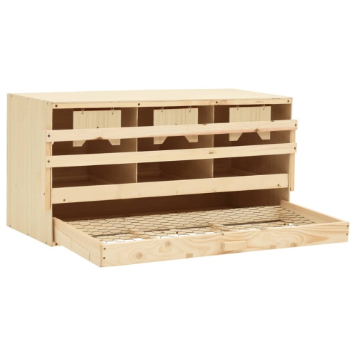 VidaXL Poulet couché Nest 3 compartiments 72x33x38&nbsp;cm bois de pin massif