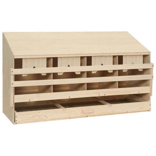 Image 1 of 9.. vidaXL Chicken Laying Nest 4 Compartments 106x40x59 cm Solid Pine Wood
