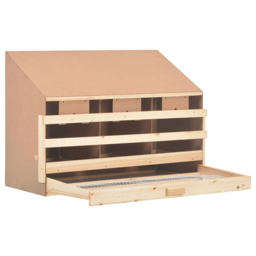 VidaXL Poulet couché Nest 3 compartiments 93x40 x 65&nbsp;cm bois de pin massif