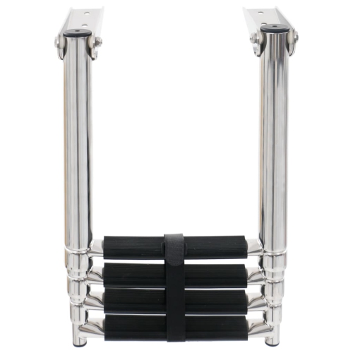 Échelle de planche pliable à 4 marches en acier inoxydable de vidaXL