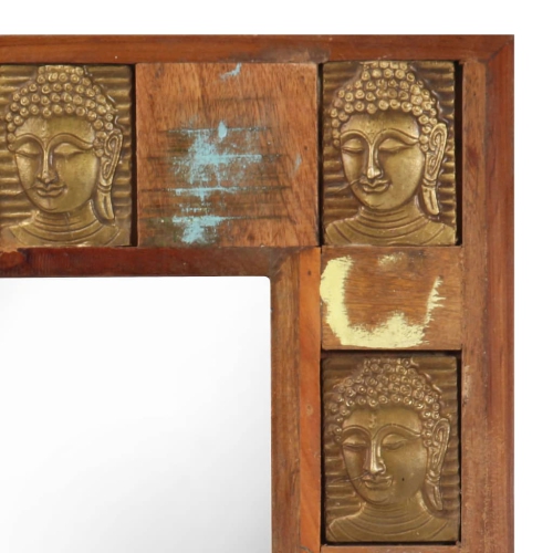 vidaXL Mirror with Buddha Cladding 50x80 cm Solid Reclaimed Wood