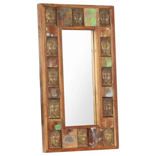 vidaXL Mirror with Buddha Cladding 50x80 cm Solid Reclaimed Wood