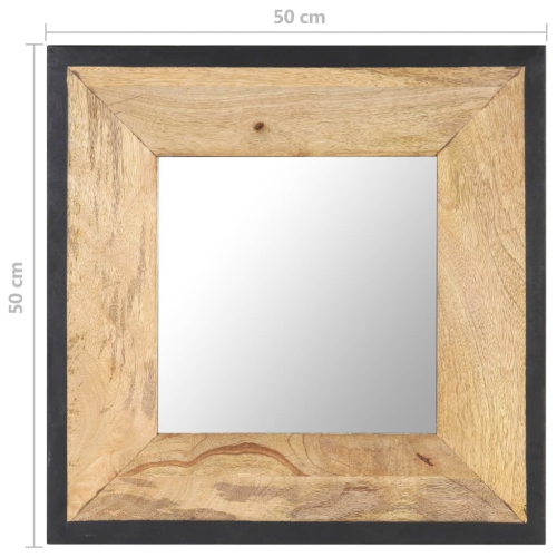 vidaXL Mirror 50x50 cm Solid Mango Wood