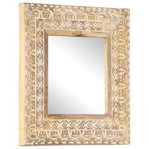 vidaXL Hand-Carved Mirror 50x50x2.6 cm Solid Mango Wood