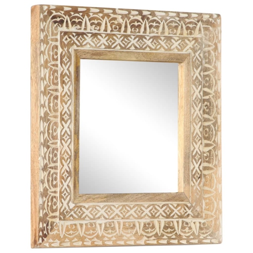 vidaXL Hand-Carved Mirror 50x50x2.6 cm Solid Mango Wood