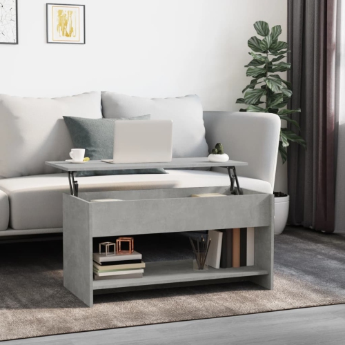 809651 vidaXL Coffee Table Concrete Grey 102x50x52,5 cm Engineered Wood