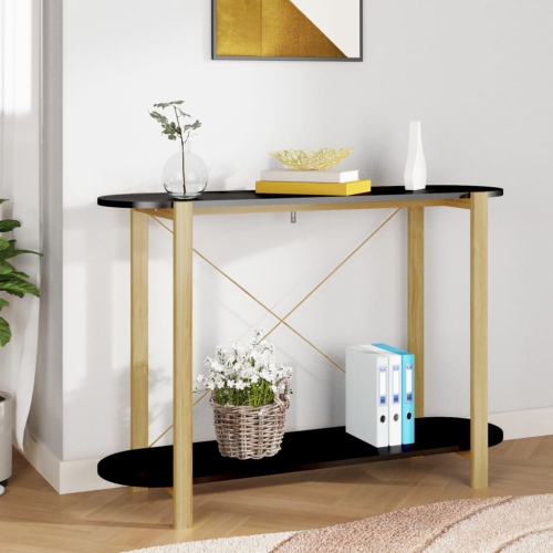 vidaXL Console Table Black 110x38x75 cm Engineered Wood