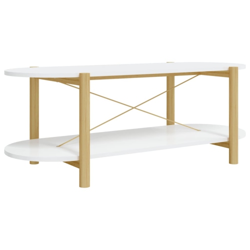 VIDAXL  Coffee Table 110X48X40 Cm Engineered Wood In White