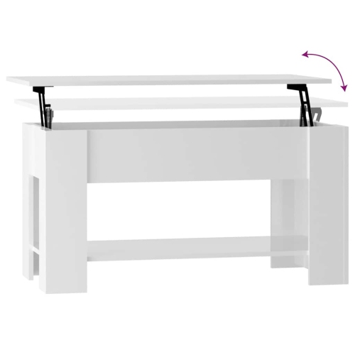 vidaXL Coffee Table High Gloss White 101x49x52 cm Engineered Wood