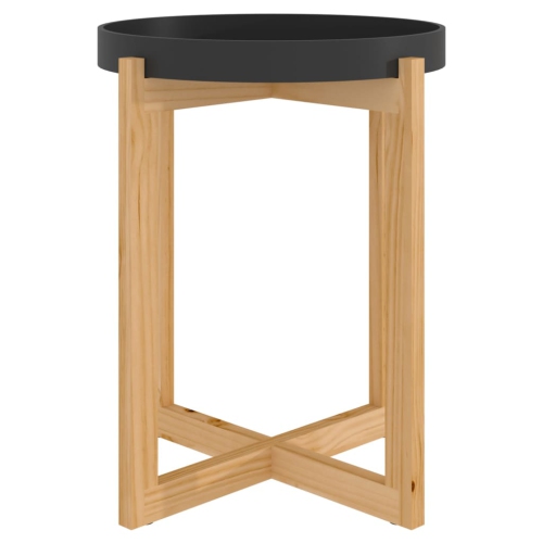 Image 1 de 4.. Table basse de style très grand noir, 41 x 41 x 41 po, bois d'ingénierie et pin massif de 48,5&nbsp;cm