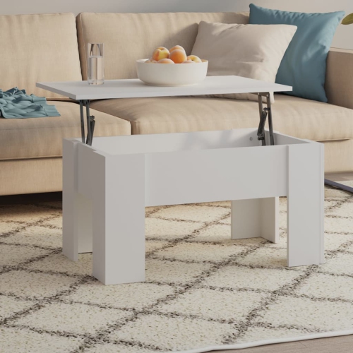 vidaXL Coffee Table White 79x49x41 cm Engineered Wood