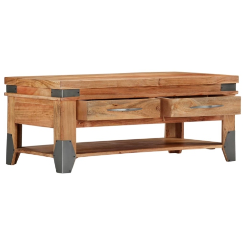 Table basse vidaXL en bois d'acacia massif 110 x 52 x 45 cm