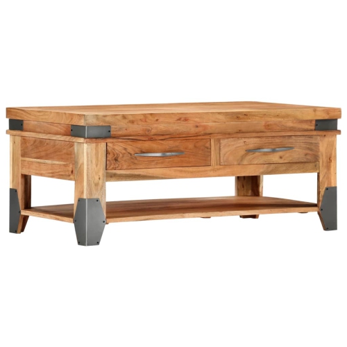 Table basse vidaXL en bois d'acacia massif 110 x 52 x 45 cm