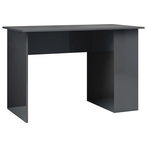 vidaXL Desk High Gloss Grey 110x60x73 cm Engineered Wood