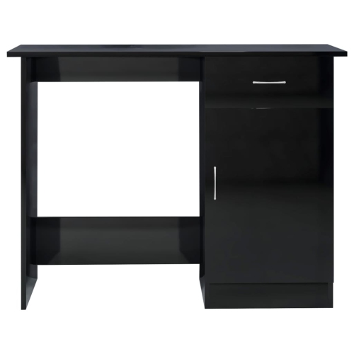 vidaXL Desk High Gloss Black 100x50x76 cm Engineered Wood