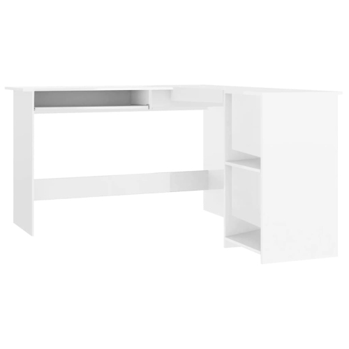 VIDAXL  L-Shaped Corner Desk High Gloss 120X140X75 Cm Engineered Wood In White