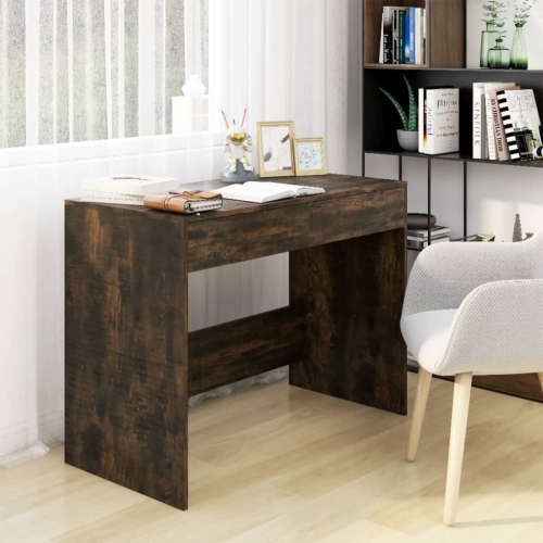 vidaXL Desk Smoked Oak 101x50x76.5 cm Engineered Wood