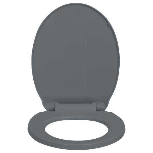 vidaXL Soft-Close Toilet Seat Quick Release Grey Oval