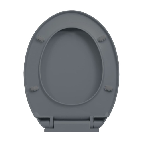 vidaXL Soft-Close Toilet Seat Quick Release Grey Oval