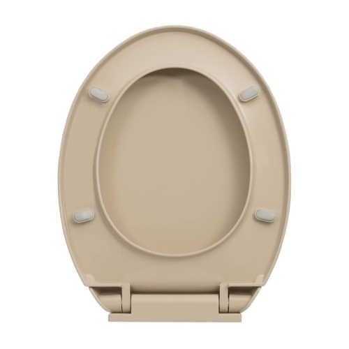 vidaXL Soft-Close Toilet Seat Beige Oval