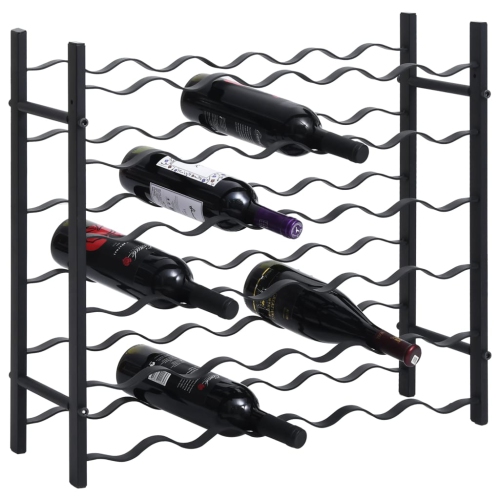 vidaXL Wine Rack for 36 Bottles Black Iron