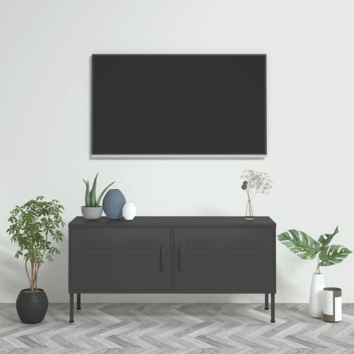 vidaXL TV Cabinet Anthracite 105x35x50 cm Steel