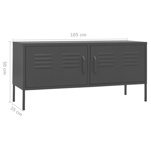 vidaXL TV Cabinet Anthracite 105x35x50 cm Steel