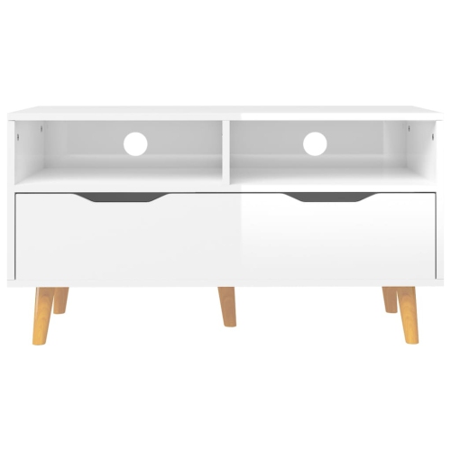 vidaXL TV Cabinet High Gloss White 90x40x48.5 cm Engineered Wood