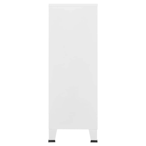 vidaXL Storage Chest, Metal Storage Cabinet with 6 Doors, Metal Handle, 29.5''x15.8''x45.3'', White
