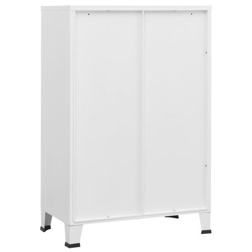 vidaXL Storage Chest, Metal Storage Cabinet with 6 Doors, Metal Handle, 29.5''x15.8''x45.3'', White