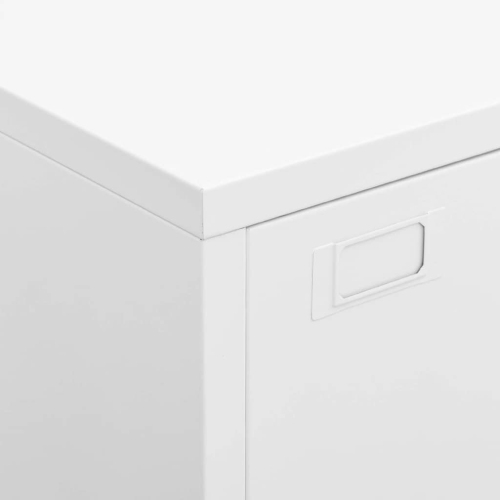 vidaXL Storage Chest, Metal Storage Cabinet with 6 Doors, Metal Handle, 29.5''x15.8''x45.3'', White