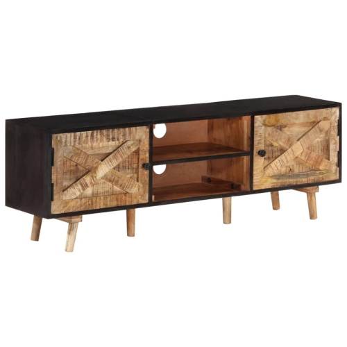 VIDAXL  Tv Cabinet 140X30X46 Cm Rough Wood And Solid Acacia Wood In Mango