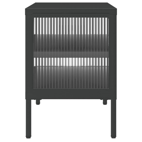 vidaXL TV Cabinet Black 105x35x50 cm Glass and Steel