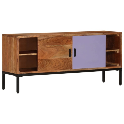 vidaXL TV Cabinet Honey Brown and Grey 110x30x50 cm Solid Wood Acacia