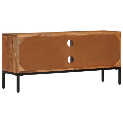 vidaXL TV Cabinet Honey Brown and Grey 110x30x50 cm Solid Wood Acacia