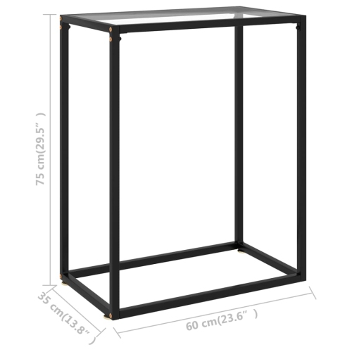vidaXL Console Table Transparent 60x35x75 cm Tempered Glass